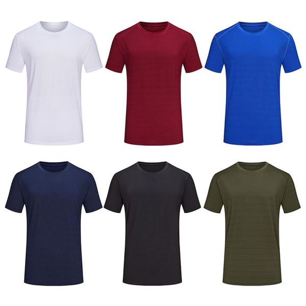 T-shirt da uomo Personalizzate all'ingrosso Estate Quick Dry Bianco Solido T-shirt manica corta girocollo per adulti Design a spalla cadente SportwearMen's