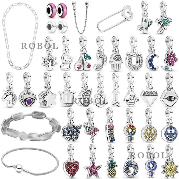 925 Gümüş Fit Pandora dikiş Boncuk 1 Orijinal PAN ME Serisi Kolye Charms Bilezik Charm Boncuk Dangle DIY Takı Aksesuarları