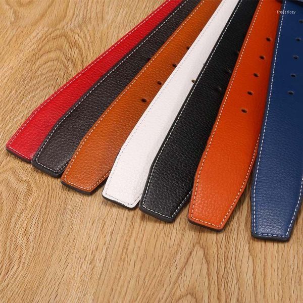 Cinturones de 3,8 cm de ancho Sin hebillas Cinturón de cuero de vaca para hombre Diseñador de lujo para hombre con agujeros aptos para H Hebilla lisa de calidad superior B1032Belts Fred22