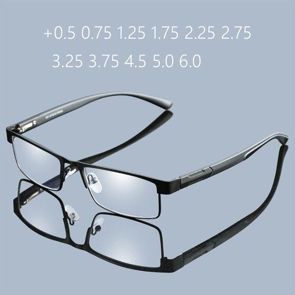 

rbenn metal frame men reading glasses vintage business hyperopia eyewear male eyeglasses 1 25 1 75 2 75 3 75 5 0 6 0 220705, Silver