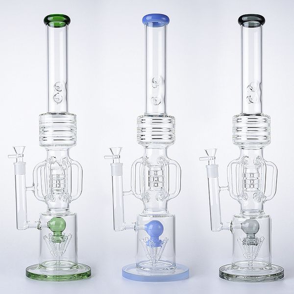 21 pollici grande bong di vetro spesso unico narghilè riciclatore tubi dell'acqua a fessura Rocket Perc Percolatore olio Dab Rigs 14mm giunto femmina con ciotola