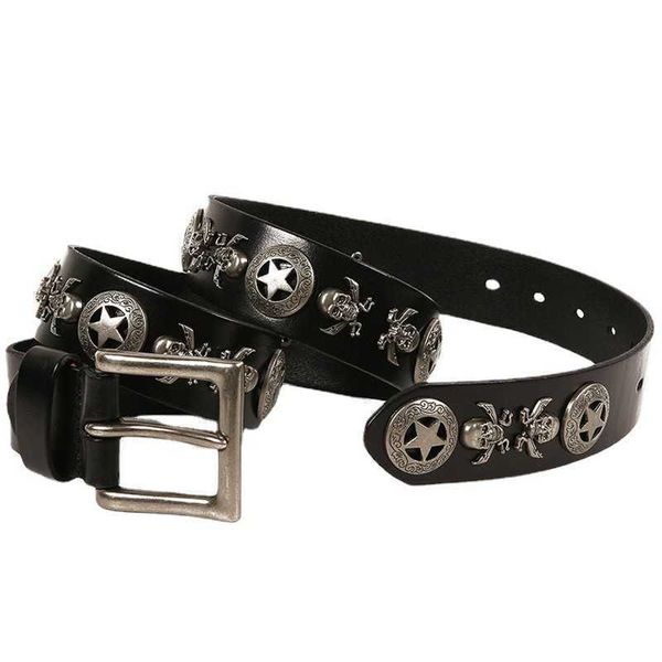 2022 Fashion Party Parker cool cinture Designer di lusso leggero sesso Uomo e donna Skull Pirate Belt testa cintura punk in pelle