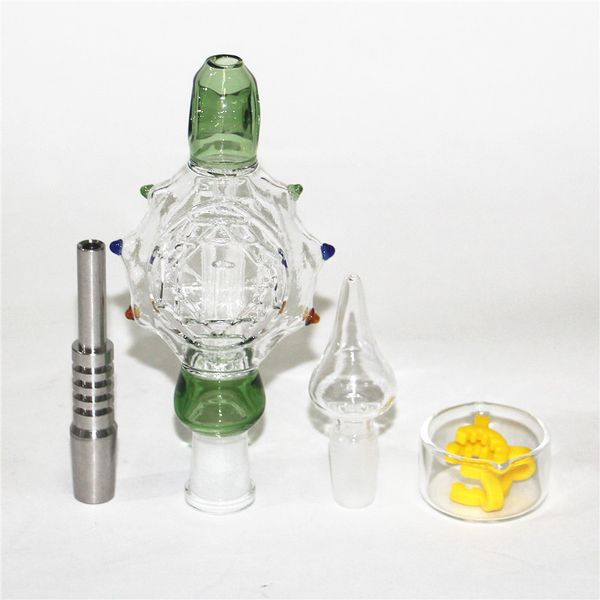 Mini tubos de vidro de vidro Bongoh de néctar com 10 mm de 14 mm de 18 mm de titânio quartzo ponta a óleo da plataforma de óleo Dab bongs de vidro de palha de palha