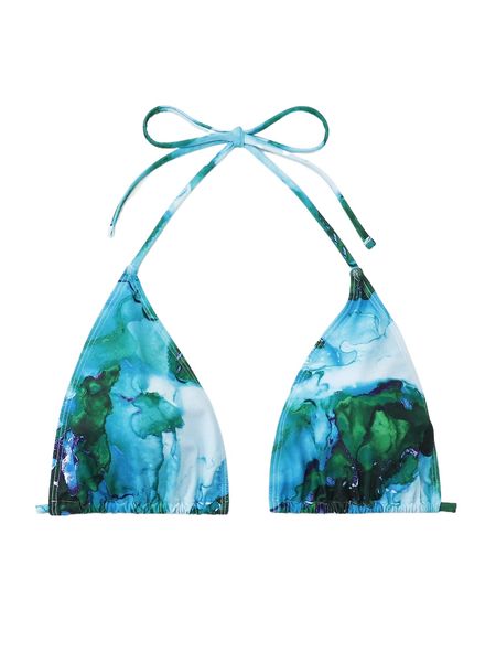

plus marble print halter bikini m9nn#, Black