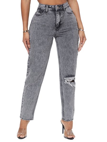 

sxy high waist ripped jeans w1uq#, Blue