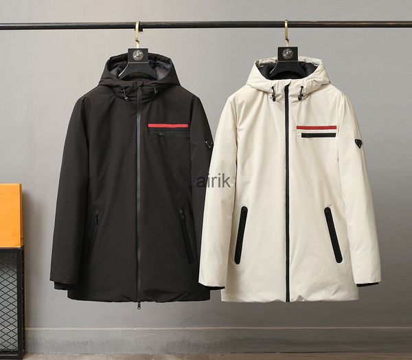 

21ss men designers jackets canada down jacket parkas hooded red label letter jacquard clothes mens coats outerwear clothing black creamy whi