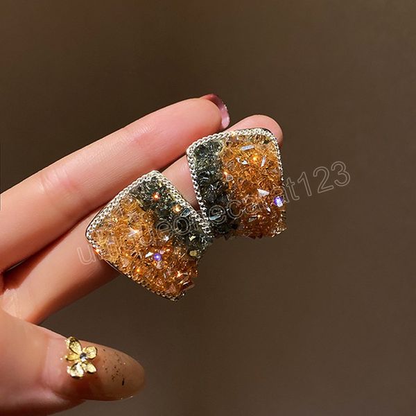 

trendy jewelry s925 needle geometric dangle earrings golden plated high qualilty glass fashion women earrings gifts, Silver