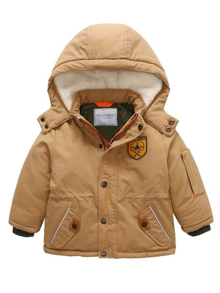 

toddler boys letter patched teddy lined hooded winter coat she, Blue;gray