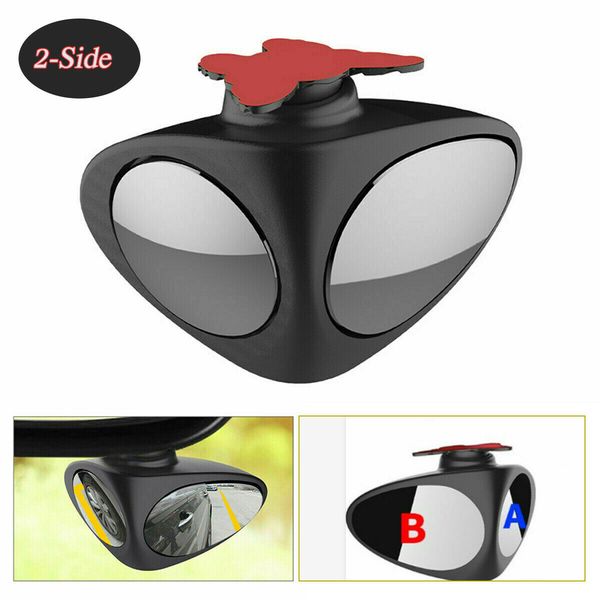 

2-side car blind spot convex mirror 360 adjustable rear view parking mirror hd