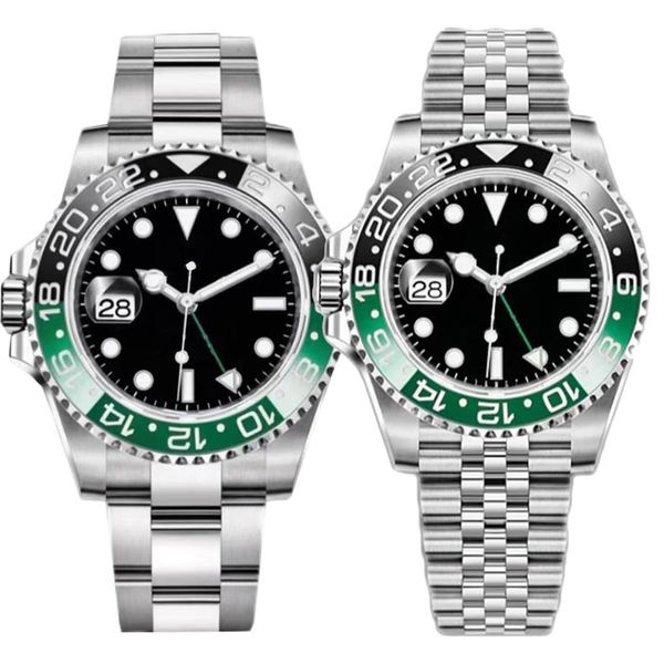 

mens watch sprite left turn singles green black circle automatic 41mm stainless steel strap luminous waterproof watch199d, Slivery;brown