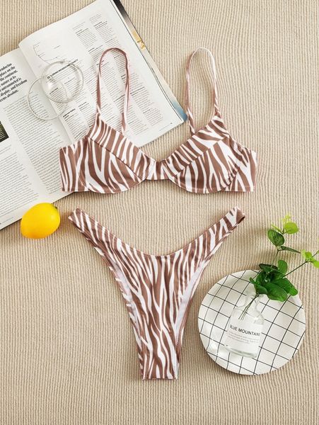 

zebra stripe push up bikini swimsuit 01oc#, White;black