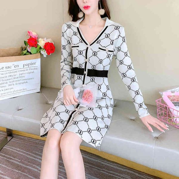 

french small fragrance drs women's autumn 2022 new long sleeve early temperament skirt, Black;gray