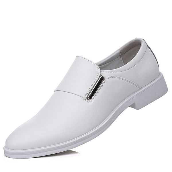 

white leather shoes men s spring breathable formal business derby man casual english for men 220812, Black
