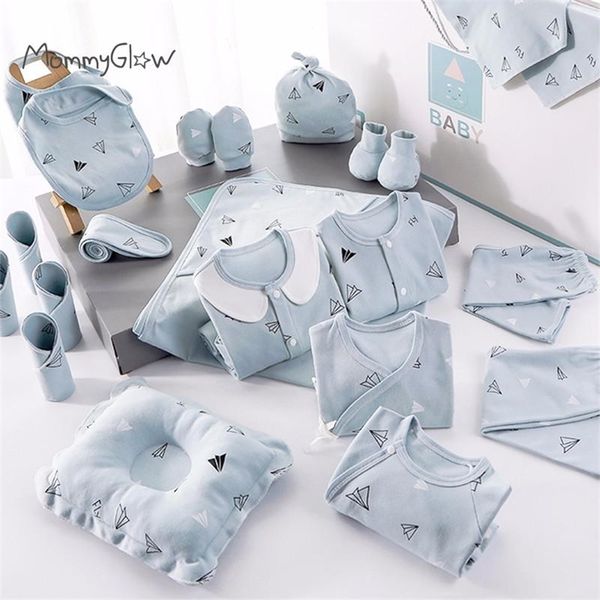 18/22 Teile geborene Kleidung Baby-Geschenk-Set aus reiner Baumwolle 0–12 Monate Herbst- und Winter-Kinderanzug Unisex ohne Box 220507