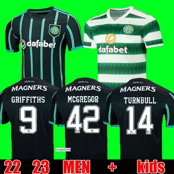 

22 23 celtic away home soccer jersey edouard 2022 2023 men kids brown duffy taylor elyounoussi mcgregor away black child fans player version