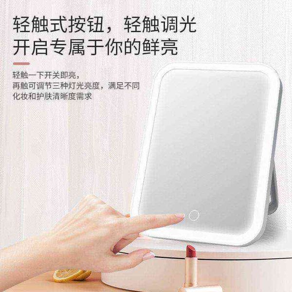 

factory outlet led vanity mirror with light hand-held net red folding three level dimmable in female student dormitory