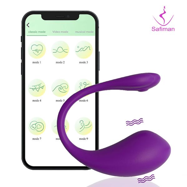 Vibratore femminile Bluetooth Vibratori per dildo Donne APP Telecomando senza fili Controllo a lunga distanza Uovo vibrante Punto G Figa Giocattoli sexy