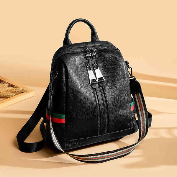

business trend travel new leather women's backpack bm soft book fashion commuter