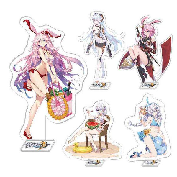 

honkai impact 3rd acrylic figures kiana theresa yae sakura honkai impact acrylic stand model plate desk decor standing sign gift aa220318, Silver