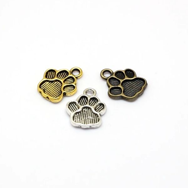 210 шт. Сплав сплав PAW Print Charms подвеска для ювелирных изделий для создания аксессуаров DIY 12x15 мм