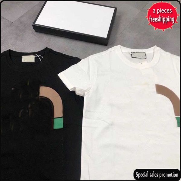 

2021 fashion t shirts for men letter joint printing mens womens clothing short sleeved tshirt tees, White;black