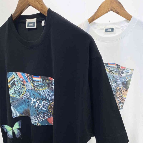 

clothing t-shirt kith t shirt tokyo shibuya limited zebra crossing men women view printed v95, White;black