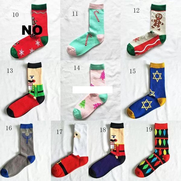 

19 styles christmas halloween socks children xmas pumpkin santa claus print socks cotton mid tube socks, Pink;yellow