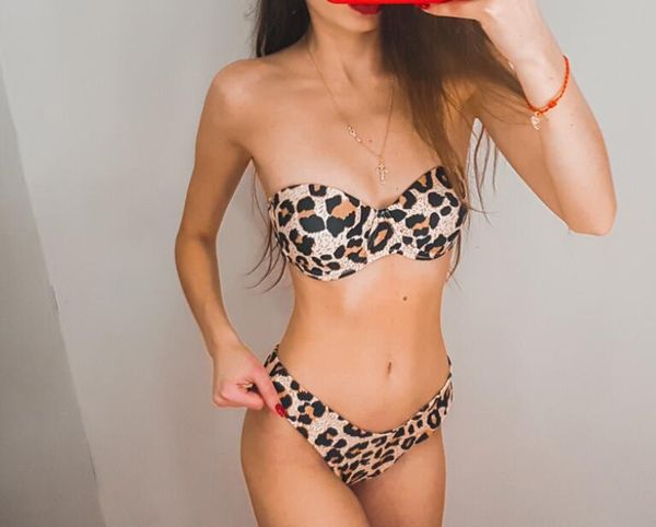 2024 Leopardenbrust eingewickelter sexy Badeanzug für Damen, Bikini-Set, Schwimm-Badebekleidung, lokaler Online-Shop von Yakuda, Dropshipping, akzeptiert, flexibel, stilvoll, hart verpackt