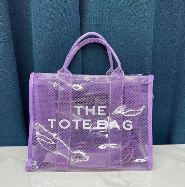 

latest colors pvc totes with logo single shoulder bags transparent handbags large capacity shopping bag