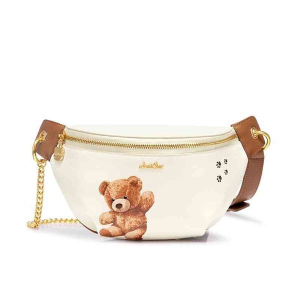 

love playful bear contrast single shoulder bag leisure messenger bag wrinkled small square chest bag 22061728