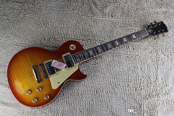 

flame maple g les standard brown lp paul electric guitar