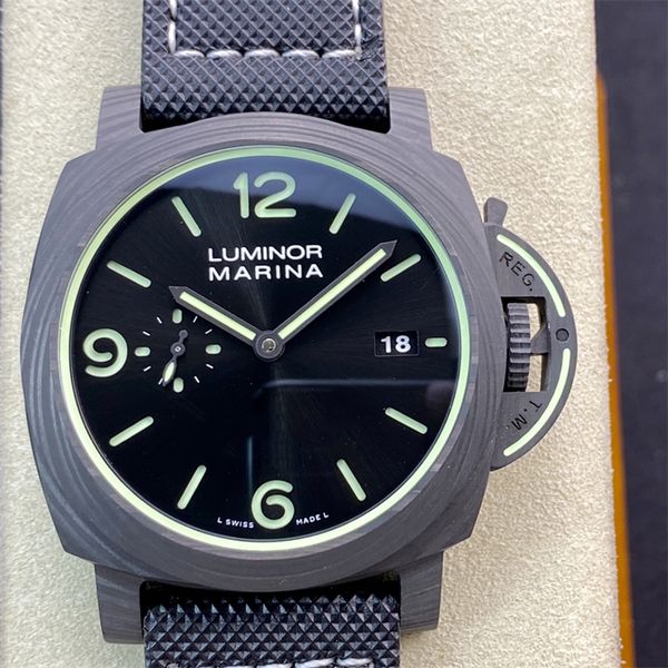 

vs 1118 montre de luxe luxury watch men watches 44mm p.9010 automatic mechanical movement carbon fiber case wristwatches super luminescent, Slivery;brown