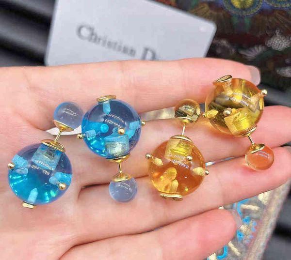 

letters pearl blue yellow earrings 2022 new red star earrings, Golden