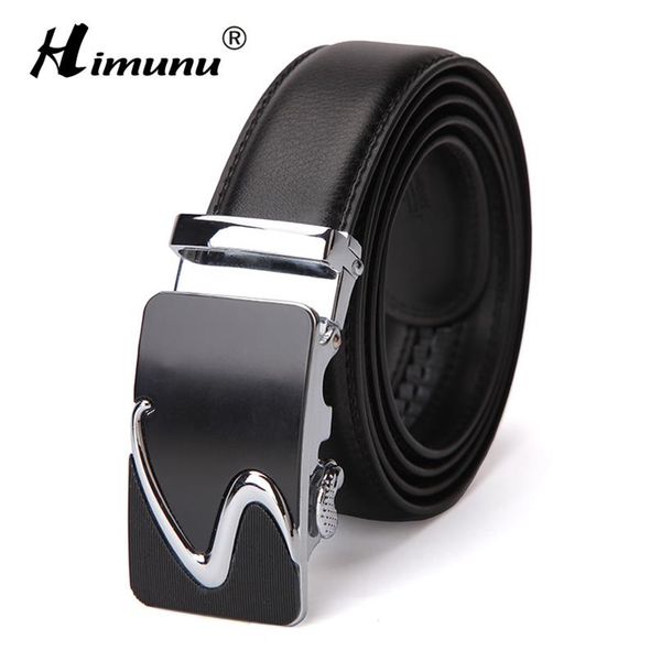 

[himunu] fashion enuine leather man belt belts men automatic buckle business jeans mens belt315h, Black;brown