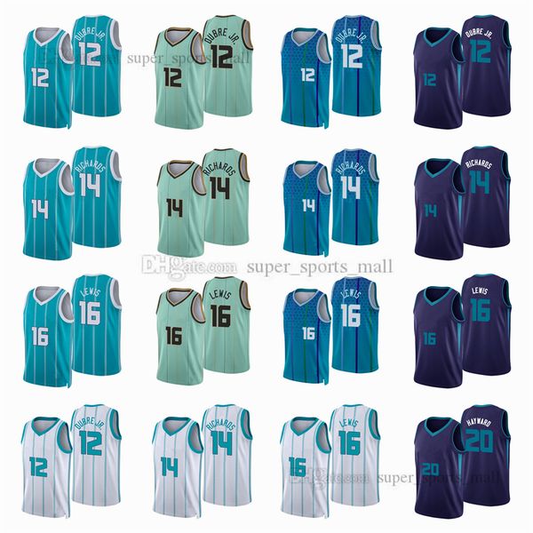 

printed city basketball jerseys gordon 20 hayward kelly 12 oubre nick 14 richards scottie 16 lewis jersey color white blue purple green mens, Black;red