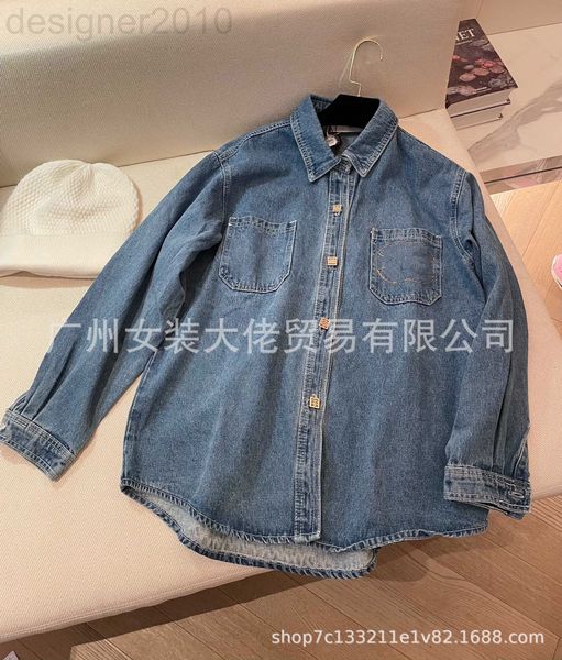 

men's jackets designer spring 2022 small fragrance style with embroidery washed loose denim shirt coat jacket women bnse, Black;brown