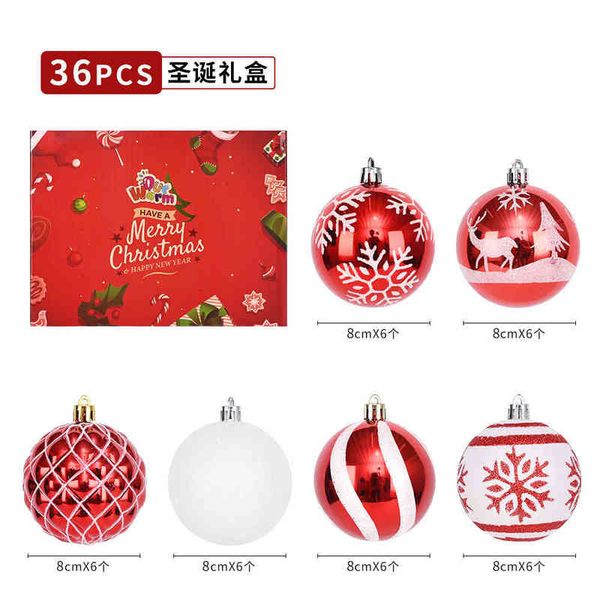 

factory outlet popular family party christmas tree pendant ball christmas 8cm 36pcs gift box set