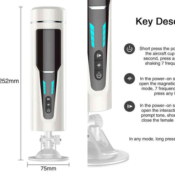 NXY Masturbatori Automatico Pistone Rotazione Telescopica Masturbatore Maschile per Uomini Giocattoli Sessuali Vagina Artificiale Vibratore Figa Macchina Pompino Orale 220507