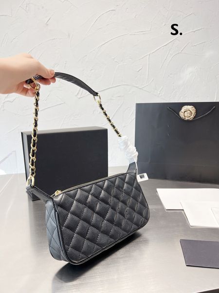 

designers shoulder bag luxury tote purse handbag message bags cluth brand classic genuine leather crossbody vintage original box 24cm black