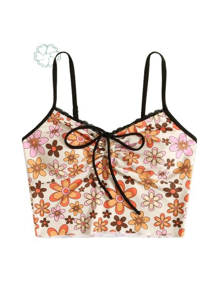 

romwe x goldendazeillustration floral print drawstring ruched contrast lace bikini y1eb#, White;black