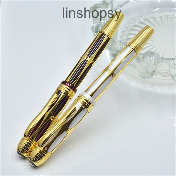 

luxury fashion fountain rollerball pen stationery unique hollow out barrel design writing smooth refill pens for gift, Blue;orange