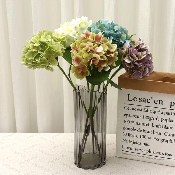 Flores decorativas Wreaths Flor artificial Flor 3D Impressão Diamante Hydrangea Wedding Simulation Decoration simulou Pincushion Head Plastic