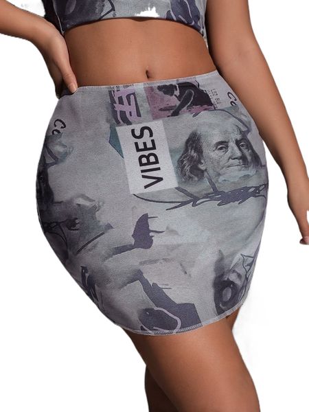 

sxy figure and letter graphic bodycon skirt y4cp#, Black