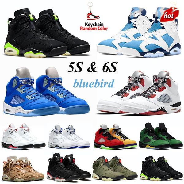 

men basketball shoes 2022 carmine 6s unc fire red black cat 5s bluebird raging bull stealth mens trainers sports sneakers size 7 -13
