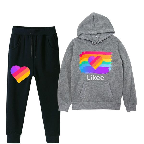 Tute da uomo Russia Likee Video App Tuta da uomo Abbigliamento Felpa con cappuccio Pantaloni sportivi Set pullover Harajuku Uomo Slim Inverno Hip Hop Tute felpeM