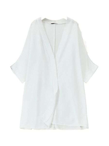 

plus open front kimono a538#, Black;gray