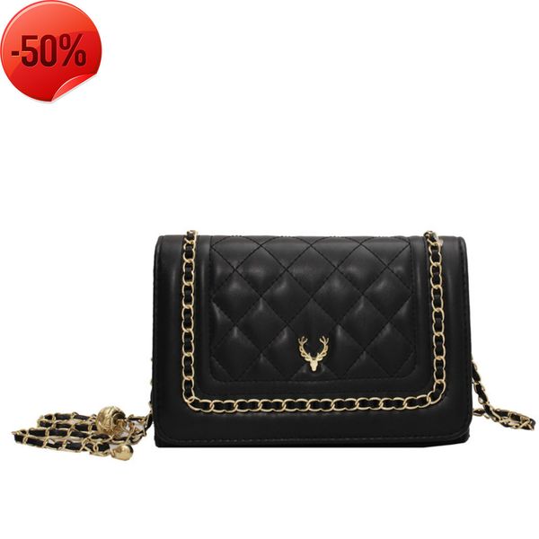 

50% off fashion chain checkered fashion women's bag simple popular single shoulder messenger new pattern chain shoulder messenger bags
