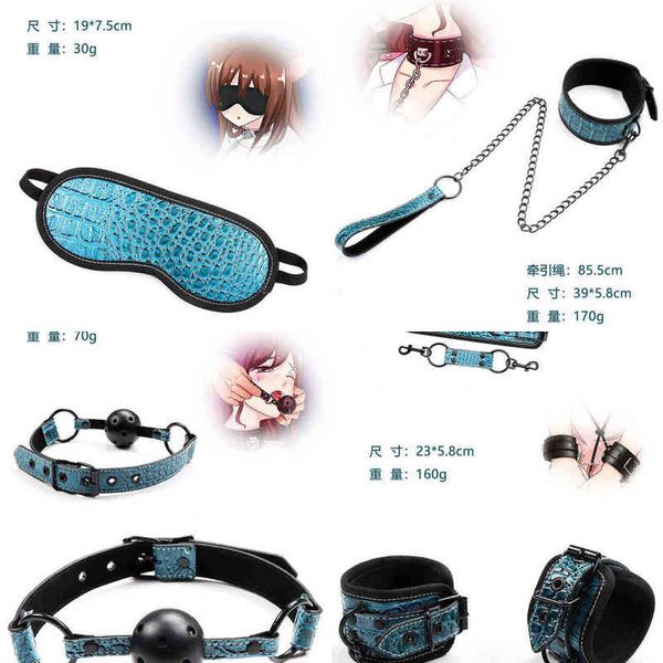 Nxy Sm Bondage Peitsche Bdsm Kit Nippelklemmen Sexy Zubehör Erotische Handschellen Sexspielzeug Set Knebel Spanking Paddel Sexuelle Seilprodukte 220426