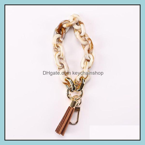 

key rings jewelry custom women accessories wholesale wristlet bangle bracelet cute acrylic link leather tassel phone charm k dhvxv, Slivery;golden