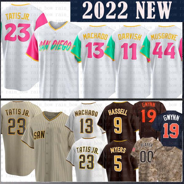 

custom padres baseball jersey 23 fernando tatis jr. manny machado tony gwynn wil myers yu darvish jake cronenworth eric hosmer victor carati, Blue;black